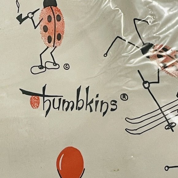 Thumkins Gift Wrap 1972  2 Ft 2 Sheet Package Ladybug House Weatherly Vintage - Picture 9 of 15
